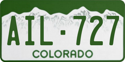 CO license plate AIL727