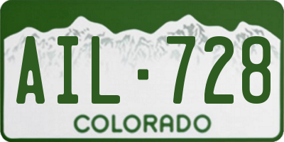 CO license plate AIL728