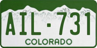 CO license plate AIL731