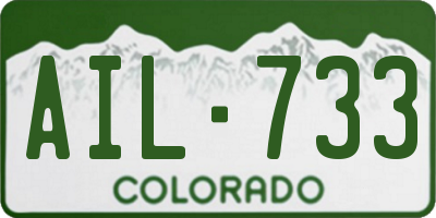 CO license plate AIL733