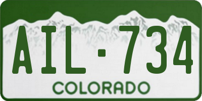 CO license plate AIL734