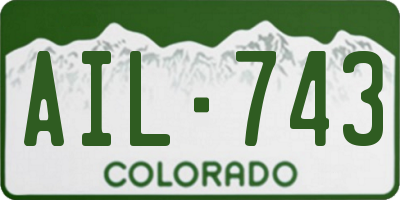 CO license plate AIL743