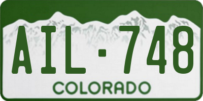 CO license plate AIL748