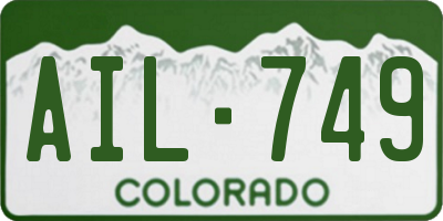 CO license plate AIL749