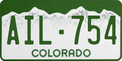 CO license plate AIL754