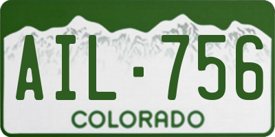 CO license plate AIL756