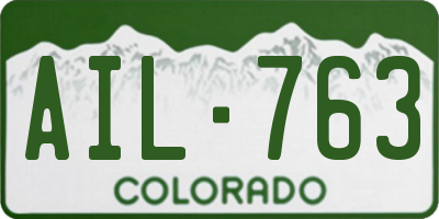 CO license plate AIL763