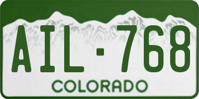 CO license plate AIL768