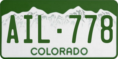 CO license plate AIL778