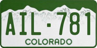 CO license plate AIL781