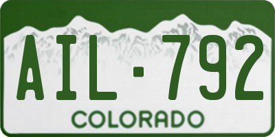 CO license plate AIL792