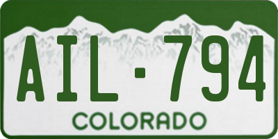 CO license plate AIL794