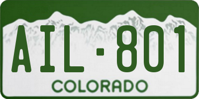 CO license plate AIL801