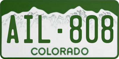 CO license plate AIL808