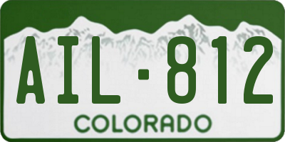 CO license plate AIL812