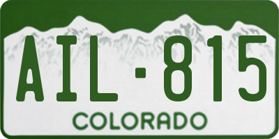 CO license plate AIL815