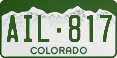 CO license plate AIL817