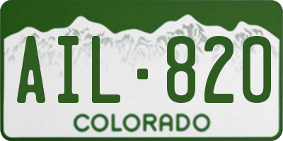 CO license plate AIL820