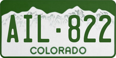 CO license plate AIL822