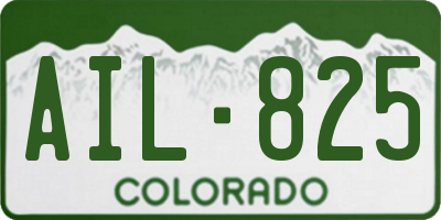 CO license plate AIL825