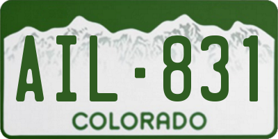 CO license plate AIL831