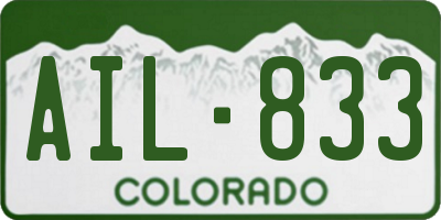 CO license plate AIL833