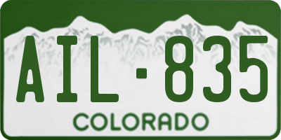 CO license plate AIL835