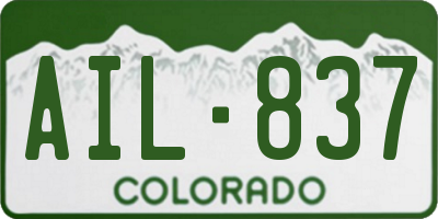 CO license plate AIL837