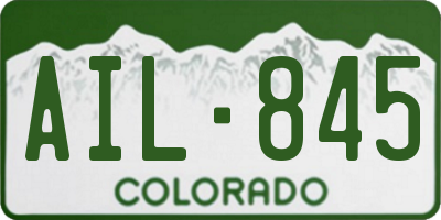 CO license plate AIL845