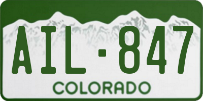 CO license plate AIL847