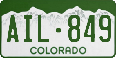 CO license plate AIL849