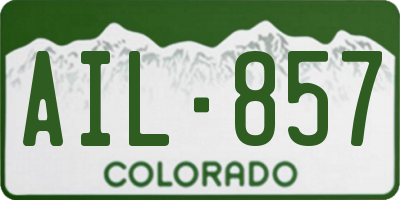CO license plate AIL857