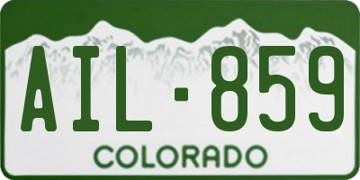CO license plate AIL859