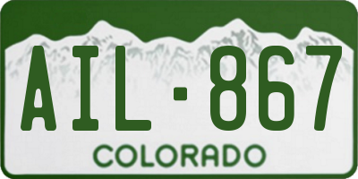 CO license plate AIL867