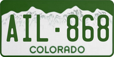 CO license plate AIL868