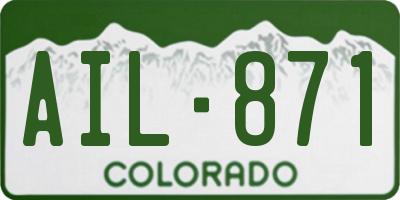 CO license plate AIL871