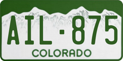 CO license plate AIL875