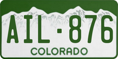CO license plate AIL876