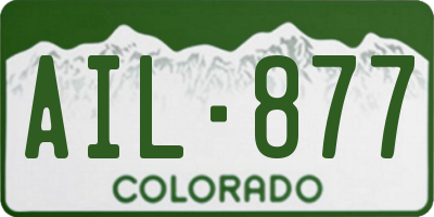 CO license plate AIL877