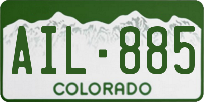 CO license plate AIL885