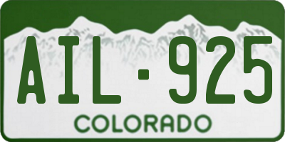 CO license plate AIL925