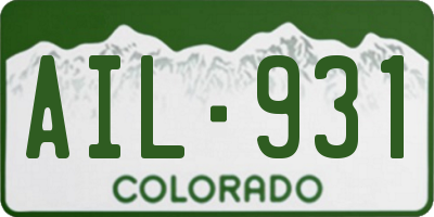 CO license plate AIL931