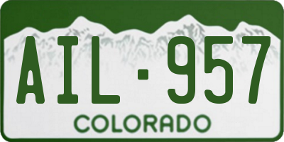 CO license plate AIL957