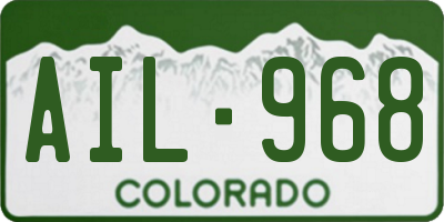 CO license plate AIL968