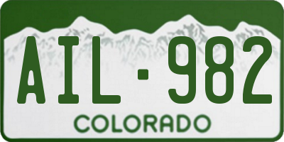 CO license plate AIL982