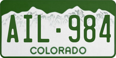 CO license plate AIL984