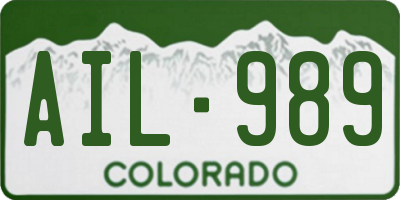 CO license plate AIL989