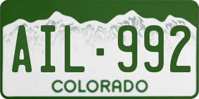 CO license plate AIL992