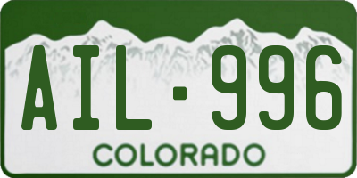 CO license plate AIL996