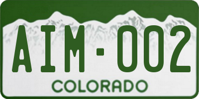 CO license plate AIM002
